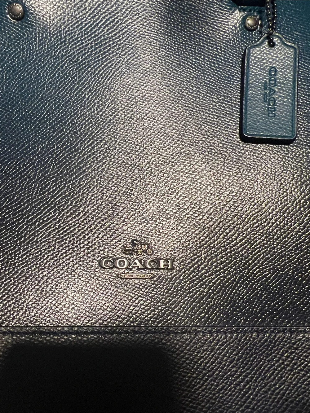 Coach Teal to Blue Ombre Dome Satchel with long strap - Picture 2 of 8
